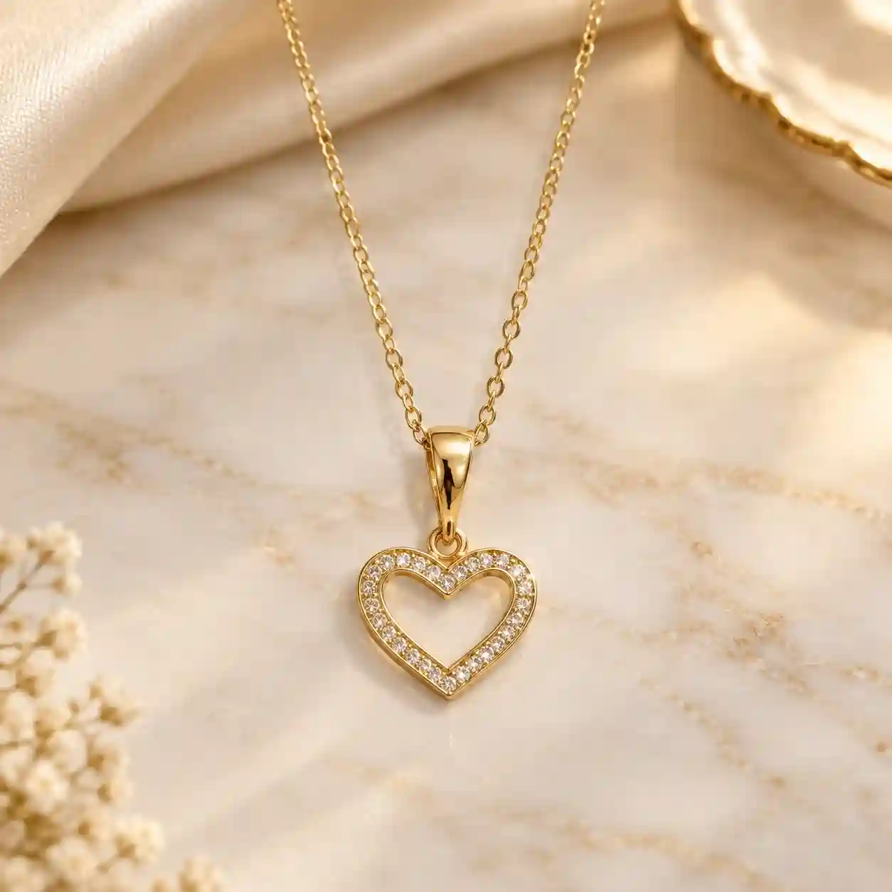 گردنبند زنانه طلاروس مدل قلبی