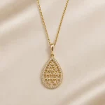 گردنبند زنانه طلاروس مدل اشک