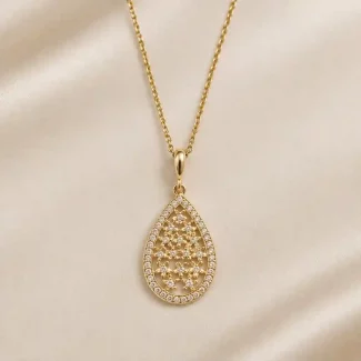 گردنبند زنانه طلاروس مدل اشک