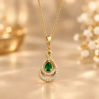 گردنبند زنانه طلاروس نگین دار
